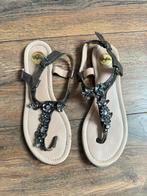 Buffalo teenslippers met steentjes in maat 40, Slippers, Zwart, Ophalen of Verzenden, Zo goed als nieuw