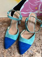 Pump, blokhak, suede, maat 40, Kleding | Dames, Schoenen, Blauw, Ophalen of Verzenden, Zo goed als nieuw, Marypaz