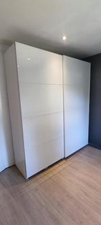 Pax wit kledingkast 200cm hoogglans deuren. Leveren/Monten, 200 cm of meer, Ikea, 150 tot 200 cm, Met klep(pen)