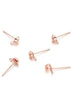 Oorstekers met oogje 14 x 6 mm in rosé goudkleur (3 paar), Verzenden, Nieuw, Overige typen
