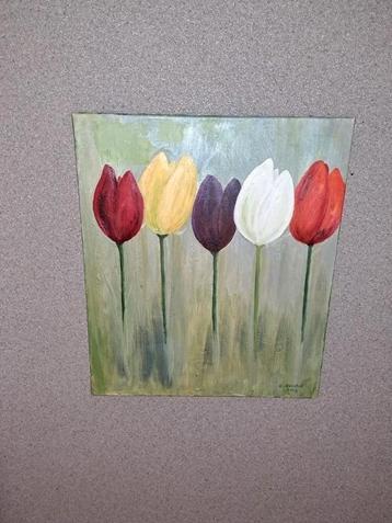 Schilderij tulpen