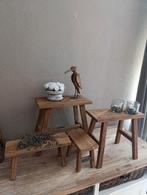 Teakhouten decoratie vensterbank bankjes nieuw, Ophalen of Verzenden