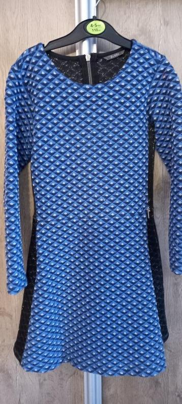 blauw zwarte jurk met lange mouwen guess maat 128 beschikbaar voor biedingen
