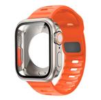 Nieuw Apple Watch 7 45 mm case met siliconen band, Ophalen of Verzenden, Nieuw, Oranje, IOS