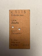 Treinkaartje Zwolle naar Deventer uit 1981, Overige typen, Gebruikt, Ophalen of Verzenden, Trein