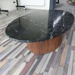 Salontafel Maxim Marmer met Mangohouten Poot, Huis en Inrichting, Tafels | Salontafels, 100 tot 150 cm, Rond, Nieuw, Minder dan 50 cm