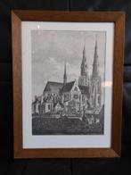 kunstdruk St.-Catharinakerk Eindhoven (1980) in houten lijst, Verzamelen, Foto's en Prenten, Gebruikt, Ophalen of Verzenden, Gebouw