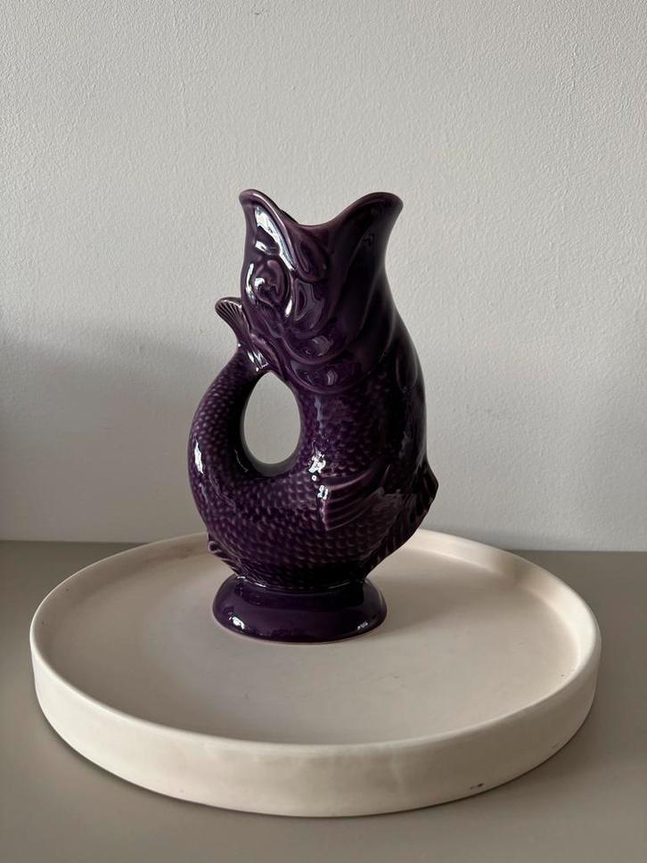 Visvaas vis waterkan paars keramiek - nieuw, Antiek en Kunst, Antiek | Vazen, Ophalen of Verzenden