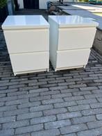 2 Malm ladekastjes/ nachtkastjes, Huis en Inrichting, Slaapkamer | Nachtkastjes, Ophalen, Zo goed als nieuw, Minder dan 45 cm