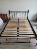 Bed incl lattenbodems 140x200 cm, Huis en Inrichting, Slaapkamer | Bedden, Ophalen, Zwart, Tweepersoons, 140 cm