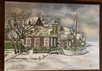 Gortershoek, Zaandijk - Wintertafereel, Antiek en Kunst, Kunst | Schilderijen | Klassiek, Ophalen of Verzenden