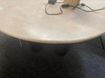 Tafel travertin marmer rond 130cm mango poten hoge korting, Ophalen, Nieuw, Vijf personen of meer, Rond