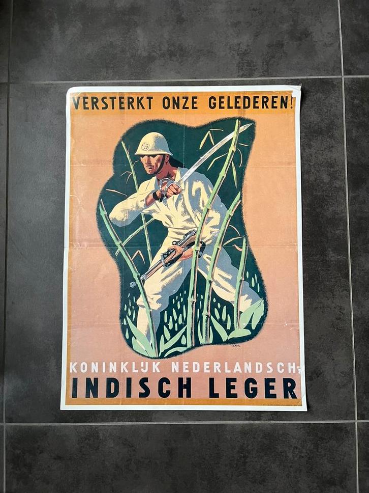 Poster Affiche KNIL Nederlandsch Indisch Leger, Verzamelen, Militaria | Algemeen, Ophalen of Verzenden