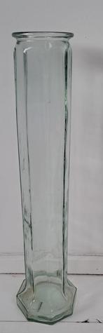 Hoge glazen zuil vaas, Huis en Inrichting, Woonaccessoires | Vazen, Overige kleuren, Ophalen of Verzenden, Minder dan 50 cm, Glas