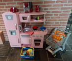 Roze Kidkraft keuken inclusief winkelwagen en accessoires, Kinderen en Baby's, Ophalen, Gebruikt, Hout, Speelkeuken