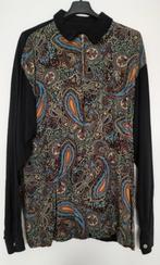 Shirt Polyester Viscose Paisley maat L, Ophalen of Verzenden, Zo goed als nieuw, Maat 52/54 (L), Zwart