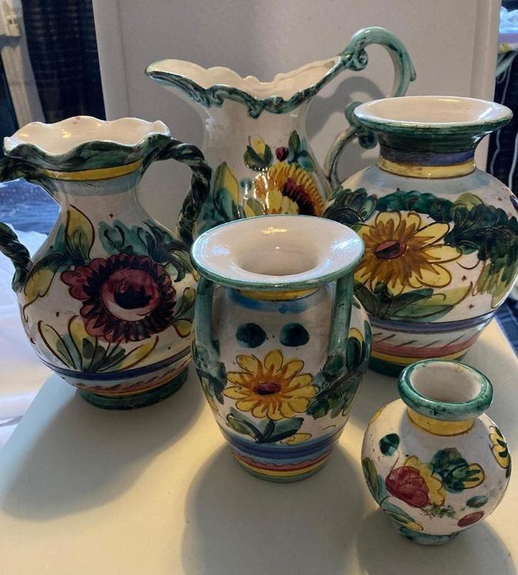 Vintage, Verschillende vazen uit Italië., Huis en Inrichting, Woonaccessoires | Vazen, Gebruikt, Overige kleuren, Minder dan 50 cm
