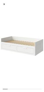 IKEA Brimnes bed bank, Ophalen, Wit, Tweepersoons, Zo goed als nieuw