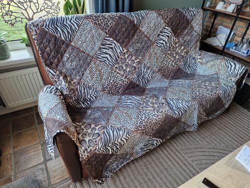 Brocante bank plaid met armleuning met wilde dieren print., Hobby en Vrije tijd, Kostuums, Theaterbenodigdheden en LARP, Nieuw