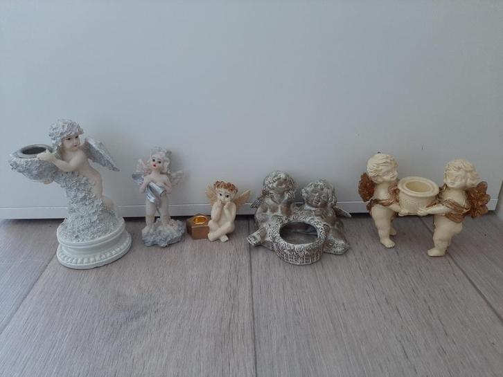 Verzameling 5 x engel o.a. Torslow kandelaar, Verzamelen, Overige Verzamelen, Gebruikt, Ophalen