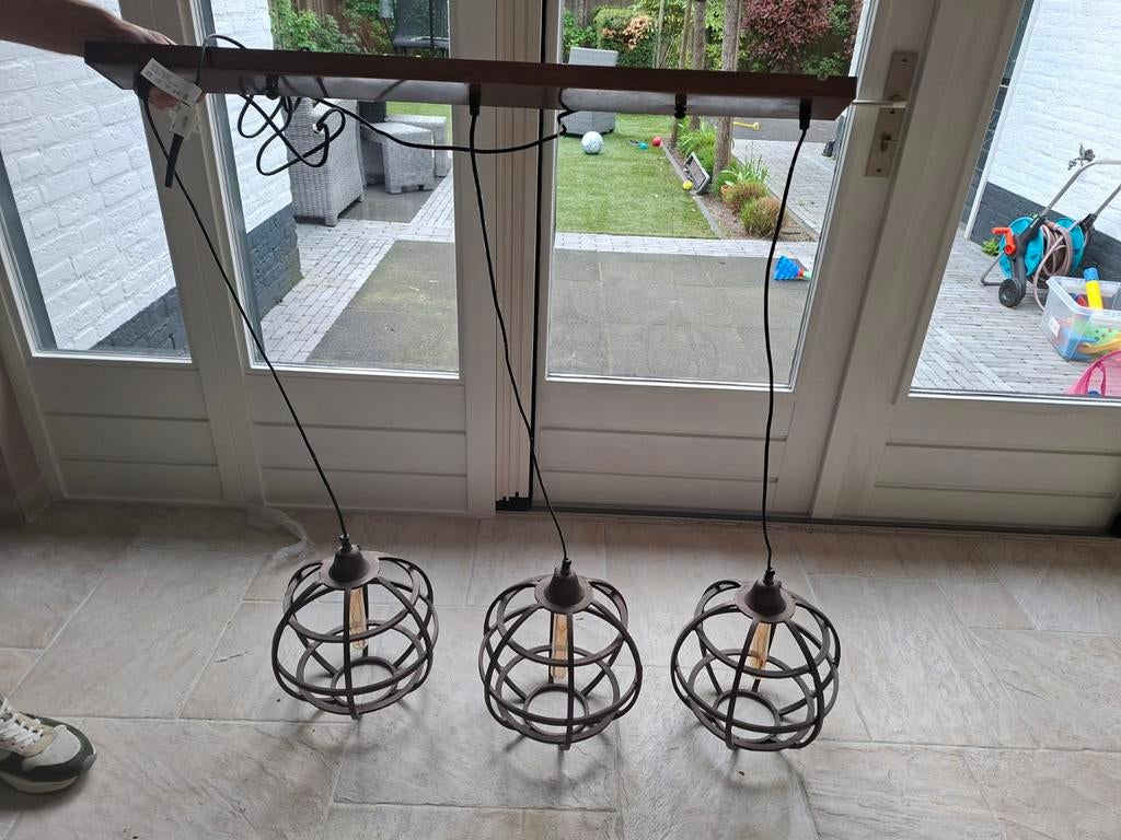 Hanglamp industrieel kopertint., Huis en Inrichting, Ophalen, Zo goed als nieuw, Minder dan 50 cm