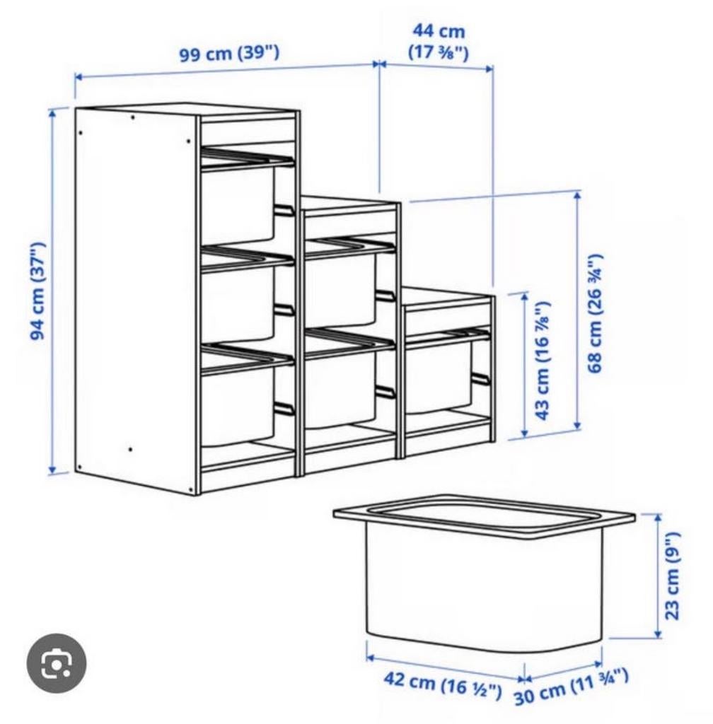 IKEA Trofast Opbergcombinatie met Bakken - Wit/Meerkleurig, Gebruikt, Kast, Ophalen of Verzenden, 75 tot 100 cm