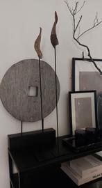 2 stoere sobere ijzeren ornamenten met hoorns, Ophalen of Verzenden, Zo goed als nieuw