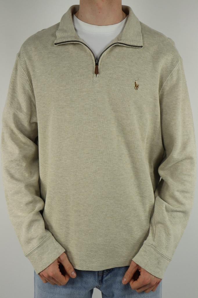 Ralph Lauren trui met kwart rits - L, Maat 52/54 (L), -, Beige, -
