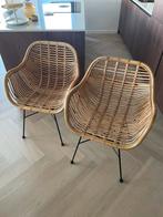 2x rotan eetkamerstoel Julan van Leen Bakker, Ophalen, Gebruikt, Twee, Bruin