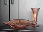 Vintage Roze Glazen Set: Serveerschaal & Vaas (Rosalin), Antiek en Kunst, Antiek | Glas en Kristal, Ophalen of Verzenden