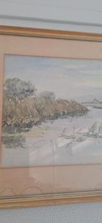 Jan Kagie aquarel Hollands landschap, Ophalen