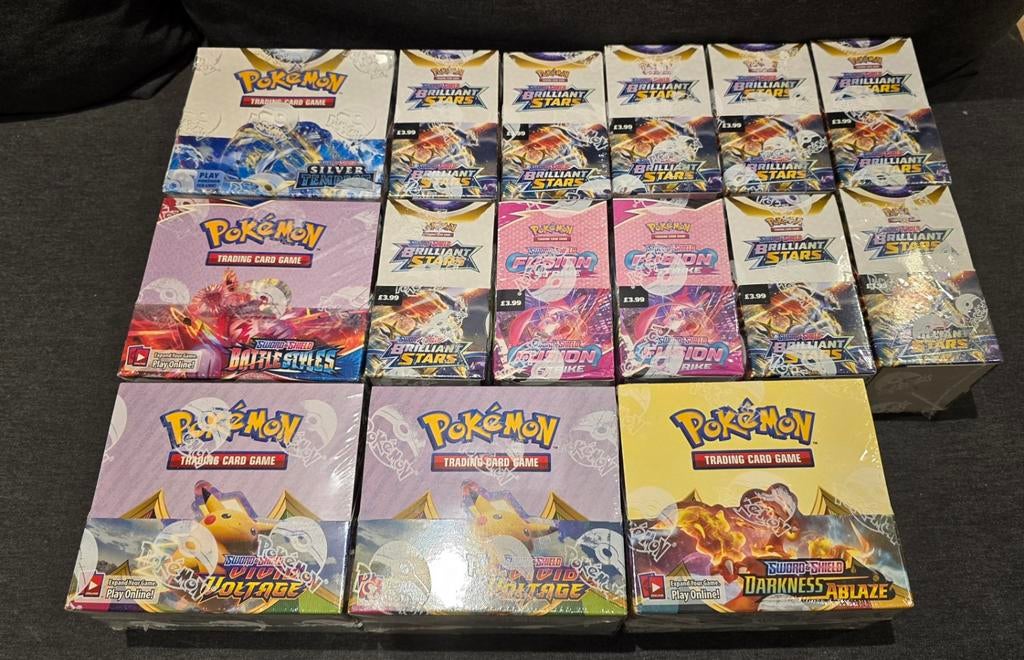 Pokemon kaarten. Sword and shield boosterboxen, Cd's en Dvd's, Alle leeftijden, Ophalen, Zo goed als nieuw, Amerikaans