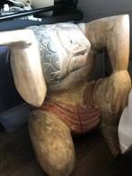 Twee massieve houten beelden - Oosters design, Ophalen of Verzenden