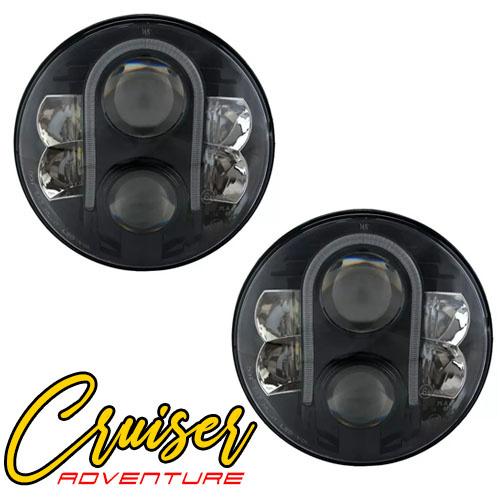 Set led koplampen adventure met drl - smoke, Auto-onderdelen, Verlichting, Land Rover, Nieuw, Ophalen of Verzenden