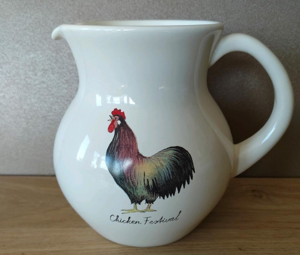 NIEUW*JET ECRU MELKKAN MET KIP*CHICKEN FESTIVAL*KAN*VAAS, Verzenden, Overige typen, Nieuw, Overige stijlen