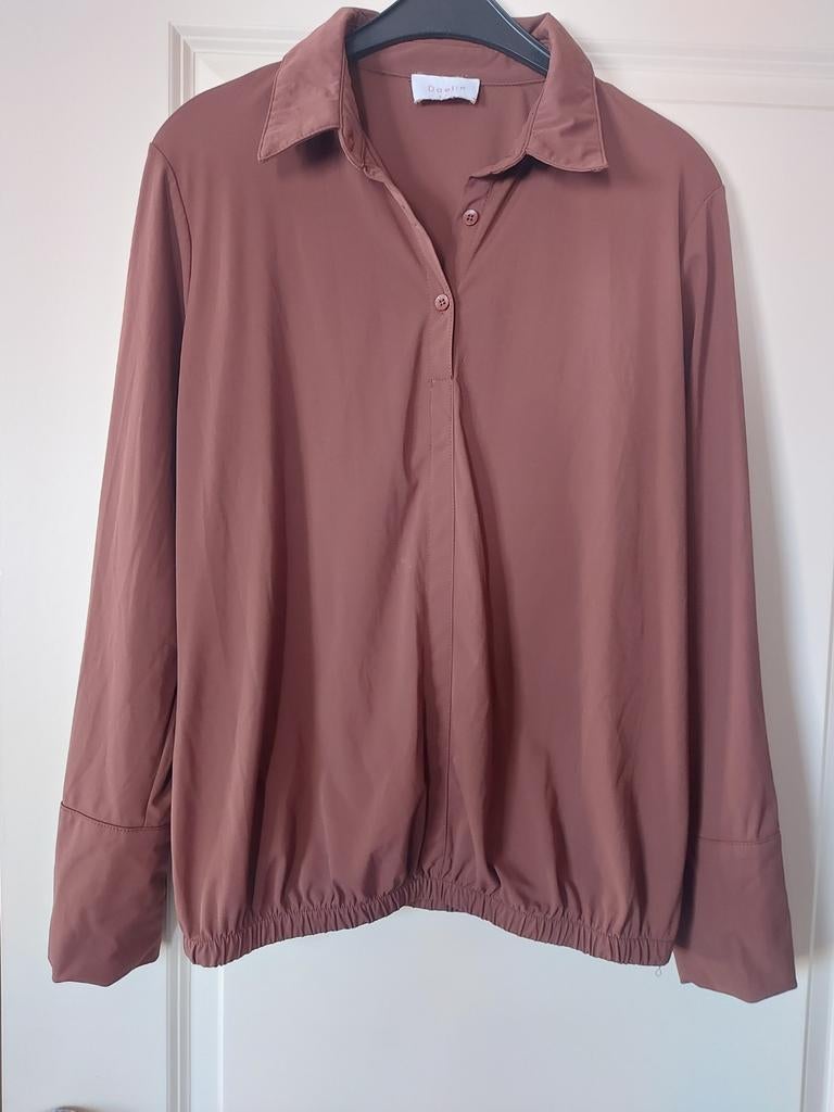 Daelin Blouse Maat L - Zo goed als nieuw, Bruin, Maat 42/44 (L), Ophalen of Verzenden, Zo goed als nieuw