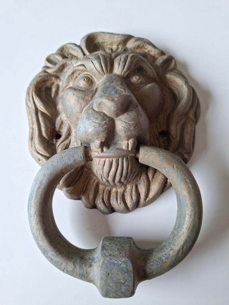 Bronzen Leeuwenkop Deurklopper - Vintage Stijl, Ophalen