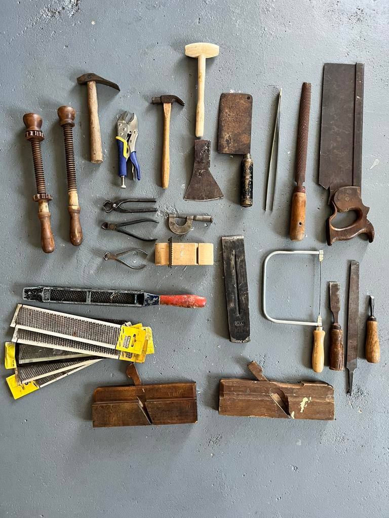 verzameling oud gereedschap oa houtbewerking, Ophalen of Verzenden