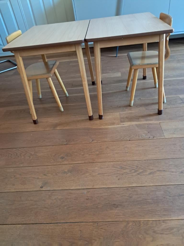 Vintage schooltafels en stoelen, Ophalen, Gebruikt, Tafel(s) en Stoel(en)
