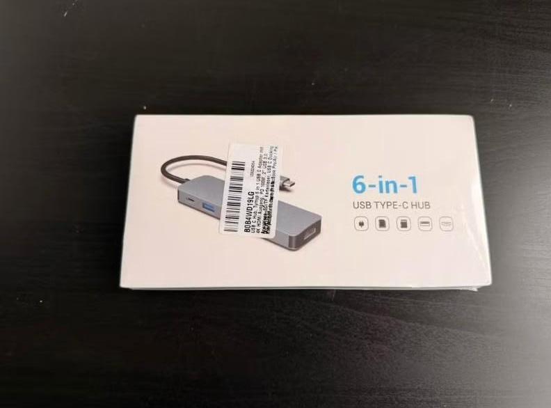 USB-C 6-in-1 Hub, Computers en Software, Dockingstations, Ophalen of Verzenden, Zo goed als nieuw, USB-hub, Tablet