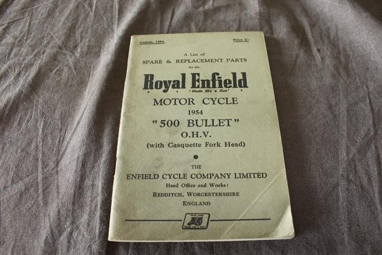 Royal Enfield 500 Bullet 1954 motorcycle parts list, Ophalen of Verzenden, Yamaha