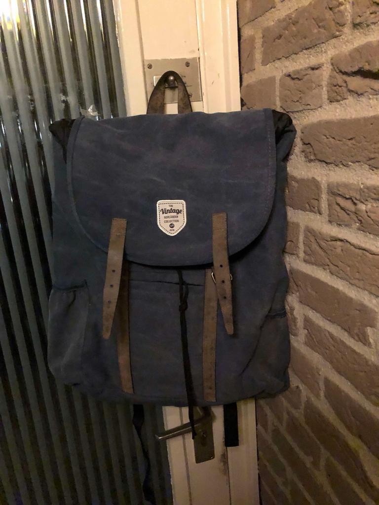 Vintage Blauwe Rugzak, Ophalen of Verzenden, Gebruikt, Blauw, Overige typen