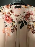 Linea Raffaelli Jurk met Jas - Prachtig Bloemenpatroon, Zo goed als nieuw, Knielengte, Roze, Ophalen