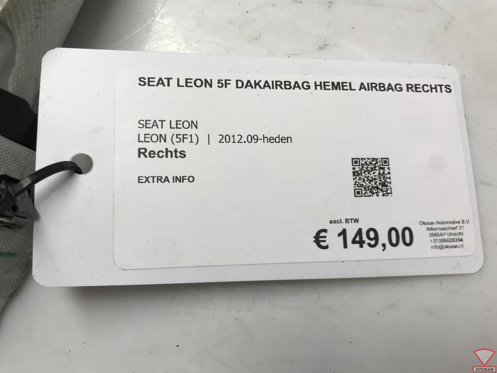 SEAT LEON 5F Dakairbag Hemel Airbag Rechts, Gebruikt, Autovia A-2, Km 585 585
08760  Martorell, ES, Ophalen of Verzenden, SEAT S.A.