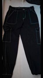 Zwarte cargo broek met witte stiksels, Kleding | Dames, Broeken en Pantalons, Zwart, Lang, Ophalen, Maat 38/40 (M)