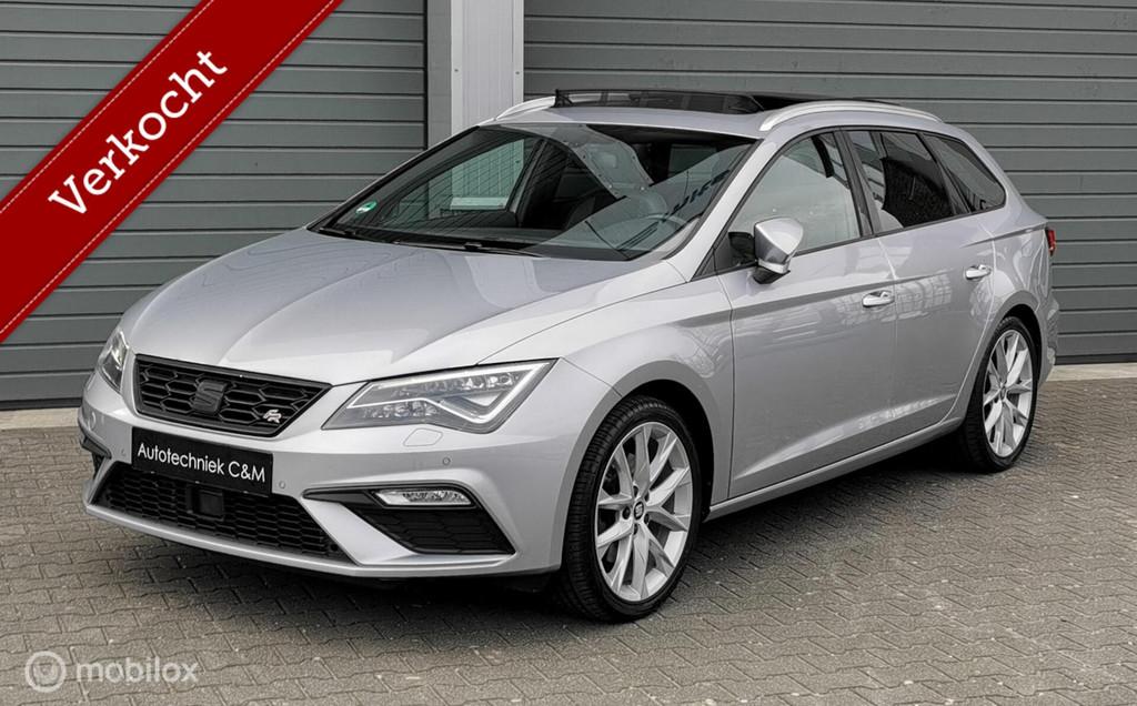 Seat Leon ST 1.8 TSI FR 180PK/DSG/PANO/NAV/CRUISE/CARPLY/DCC, 1272 kg, Zwart, 4 cilinders, Bluetooth