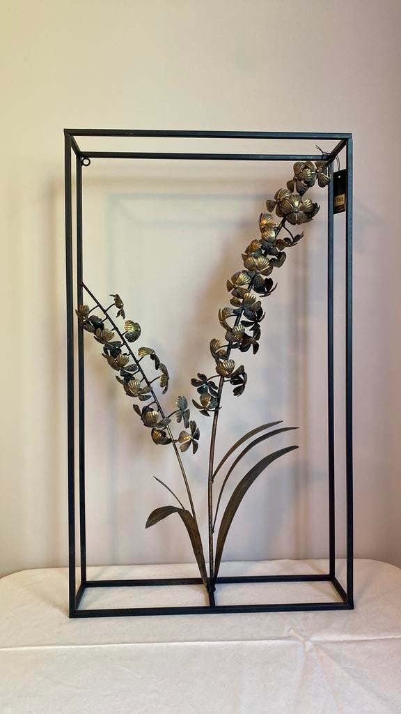 PTMD wanddecoratie metaal met bloemen - NIEUW, Ophalen, Metaal, Zwart, 42 cm