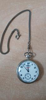 Serkisof spoor zakhorloge met ketting, Ophalen of Verzenden, Staal, Overige merken, Met ketting
