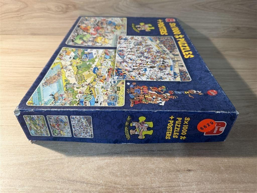 Jan van Haasteren - ice hockey - car shop - camping chaos -, Hobby en Vrije tijd, Denksport en Puzzels, Ophalen of Verzenden, 500 t/m 1500 stukjes