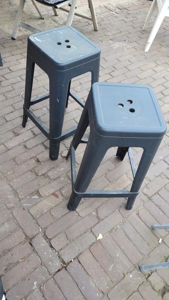 4 barkrukken, zwart en wit, Huis en Inrichting, Barkrukken, Ophalen